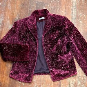 🌻3/$15🌻 Kate Hill Rich Maroon Teddy Jacket